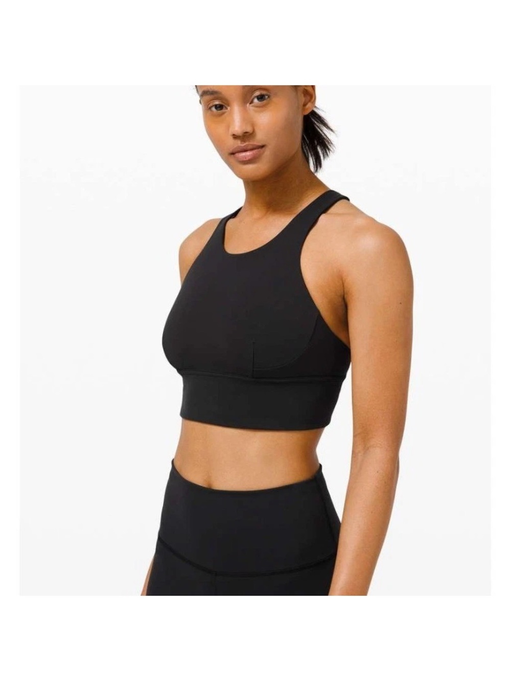 Lululemon Wunder Train Long-Line Bra Medium Support B/C Cups Size 6 Black EUC